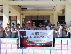 Peduli Sesama, Polres Konawe Salurkan Bantuan Sembako.