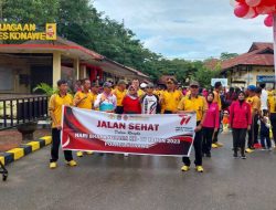Sambut Hari Bhayangkara Ke 77 Polres Konawe Gelar Jalan Sehat Bersama Forkopimda Dan masyarakat.