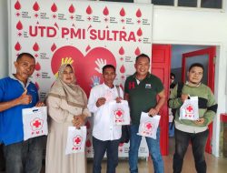 Peringati HUT Ke-7, SMSI Sultra Gandeng PMI Gelar Donor Darah.